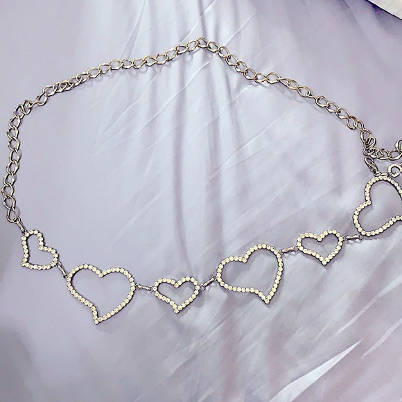 Rhinestone hipster heart ❤️❤️ belt - Picture 4 of 4